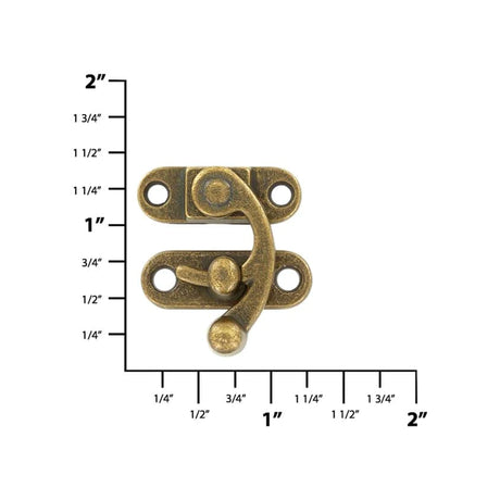 1 1/4" Antique Brass, Swing Lock Clasp, Zinc Alloy