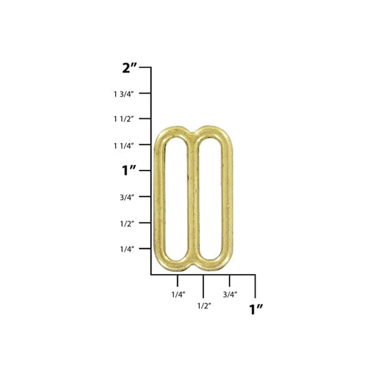 1 1/8" Brass, Cast Rounded Tri Bar Slide, Zinc Alloy