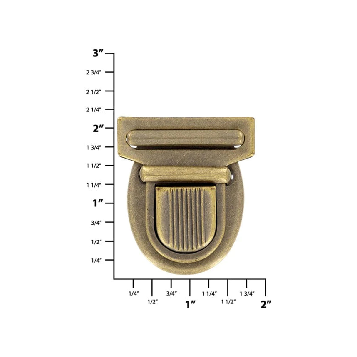 1 11/16 Antique Brass, Tuck Catch, Steel
