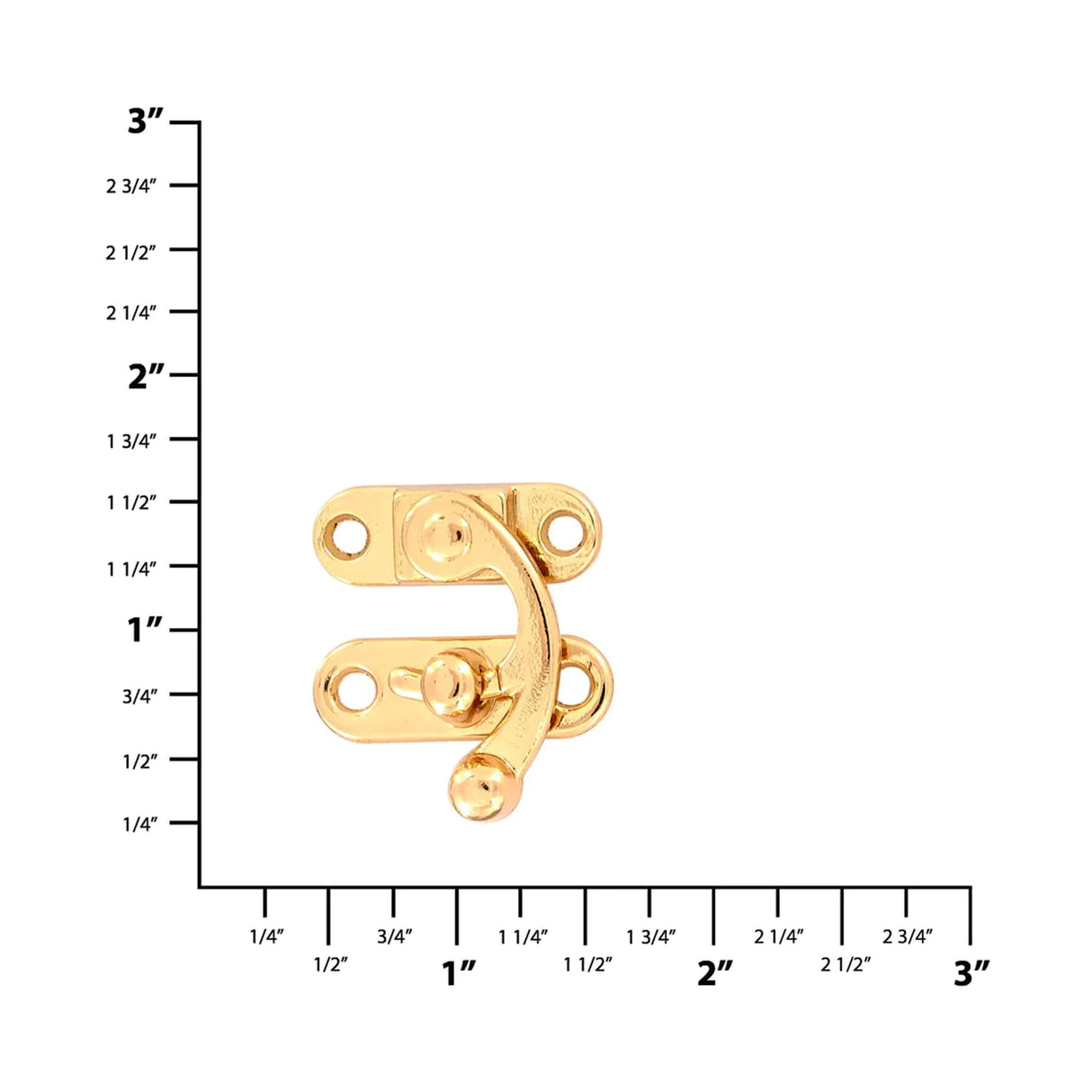 1 1/4" Gold, Swing Lock Clasp, Zinc Alloy