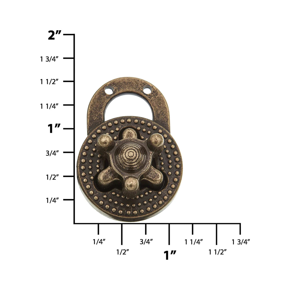 1 1/8" Antique Brass, Turn Lock, Zinc Alloy