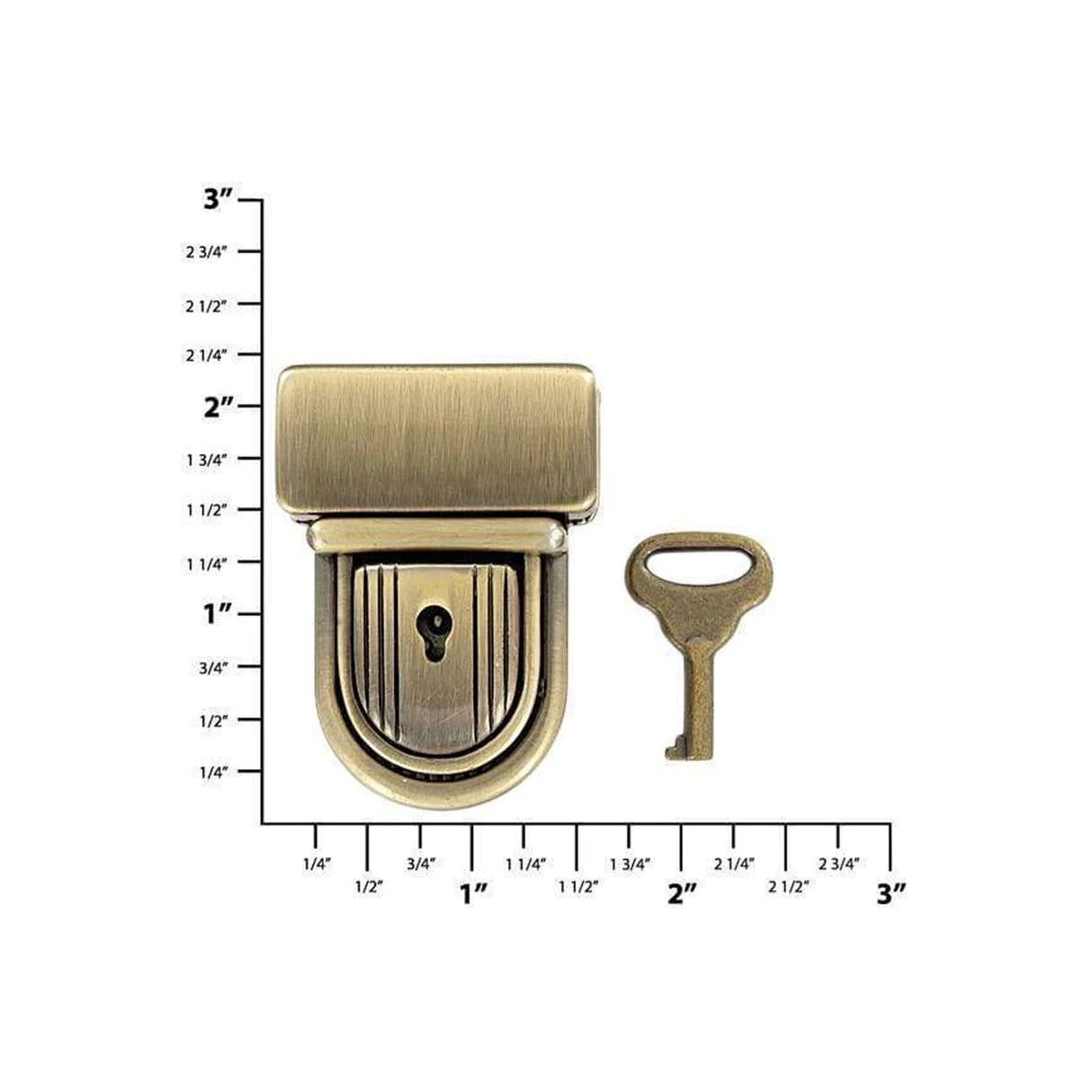 1 1/4" Antique Brass, Tuck Lock, Zinc Alloy