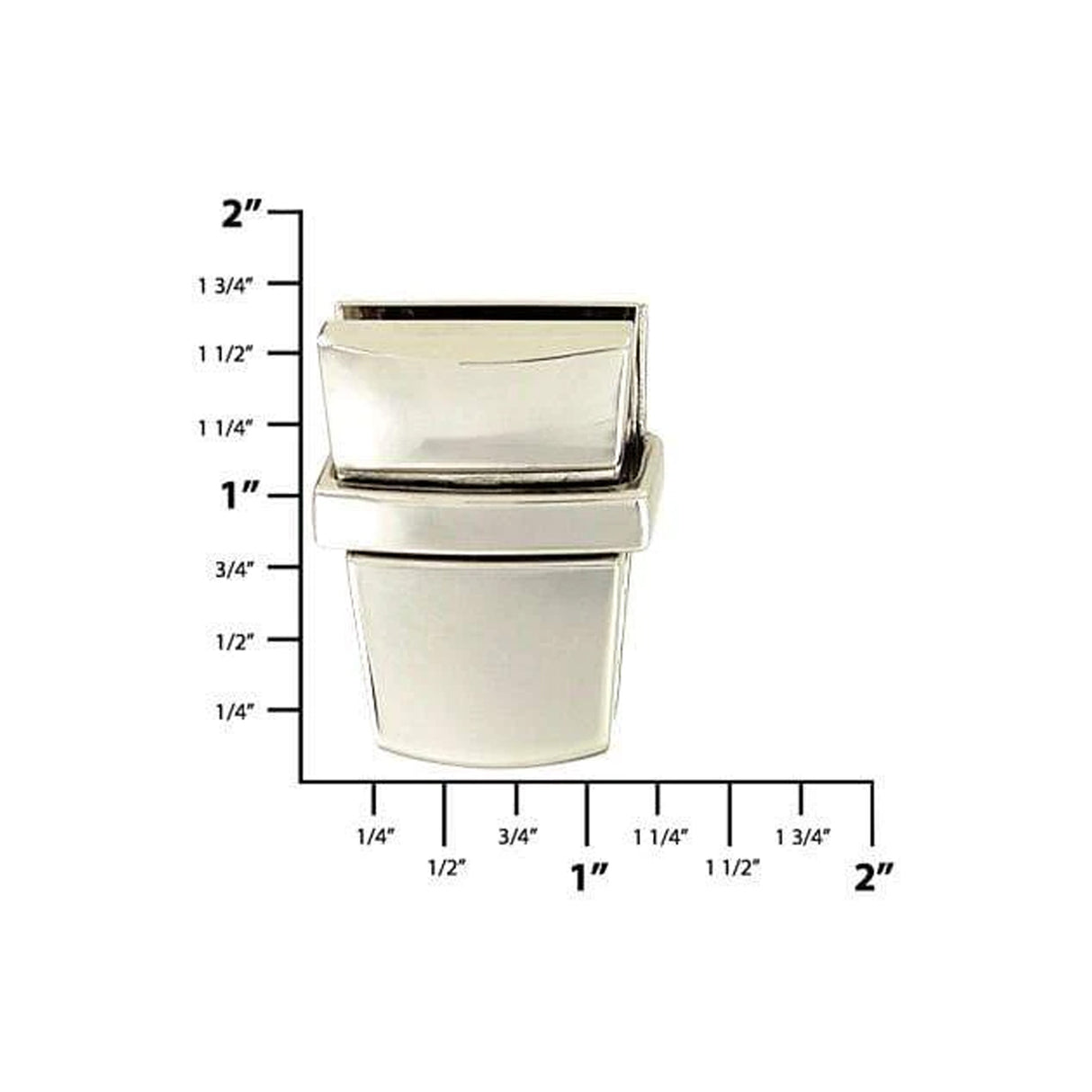 1" Shiny Nickel, Tuck Catch, Zinc Alloy