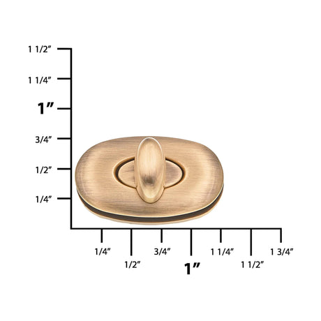 1 1/4" Antique Brass, Turn Lock, Zinc Alloy