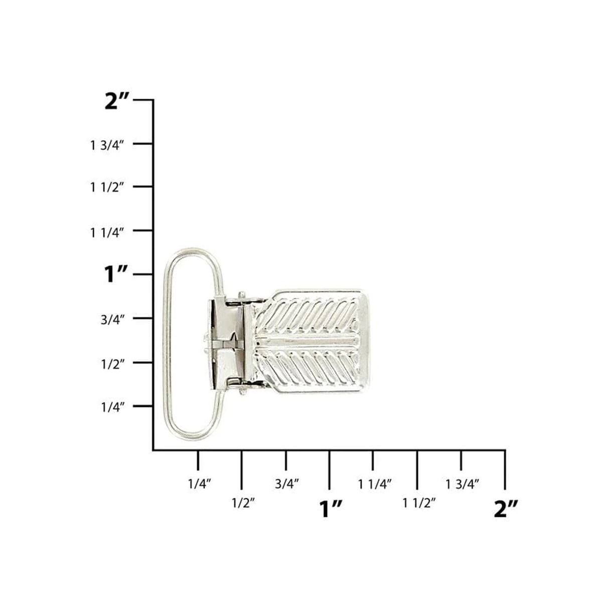 1" Nickel, Suspender Clip, Steel