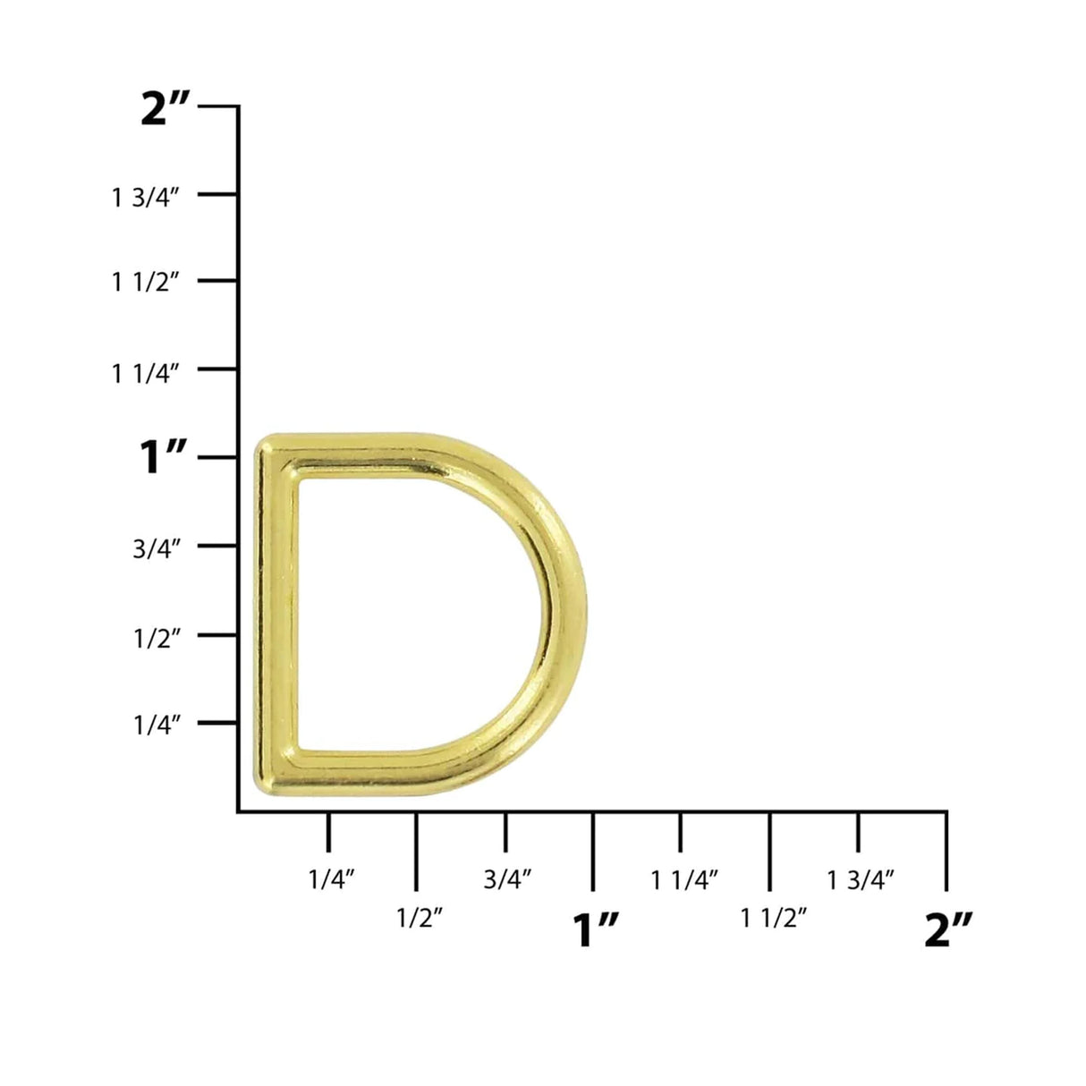 3/4" Brass, Cast D-Ring, Zinc Alloy