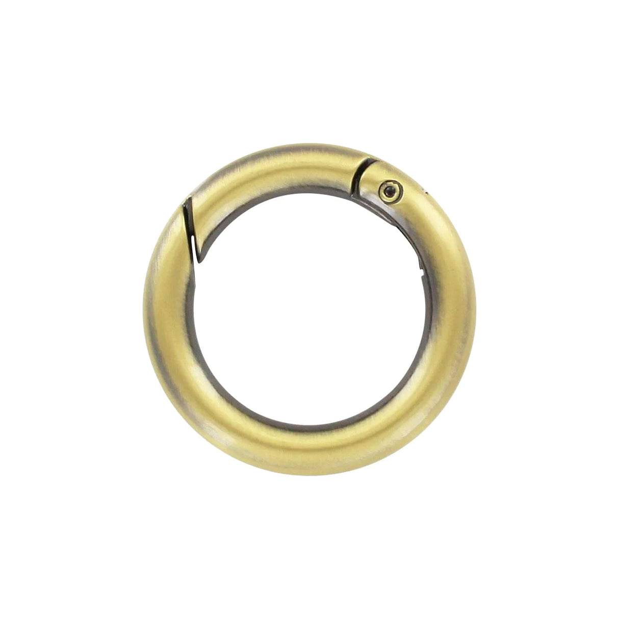 1" Antique Brass, Spring Gate Round Ring, Zinc Alloy