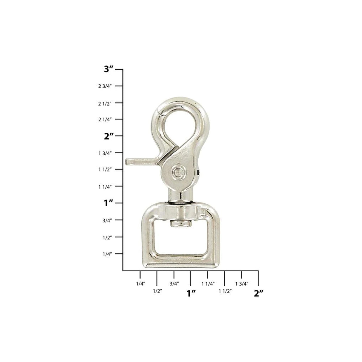 3/4" Nickel, Trigger Swivel Snap Hook, Zinc Alloy