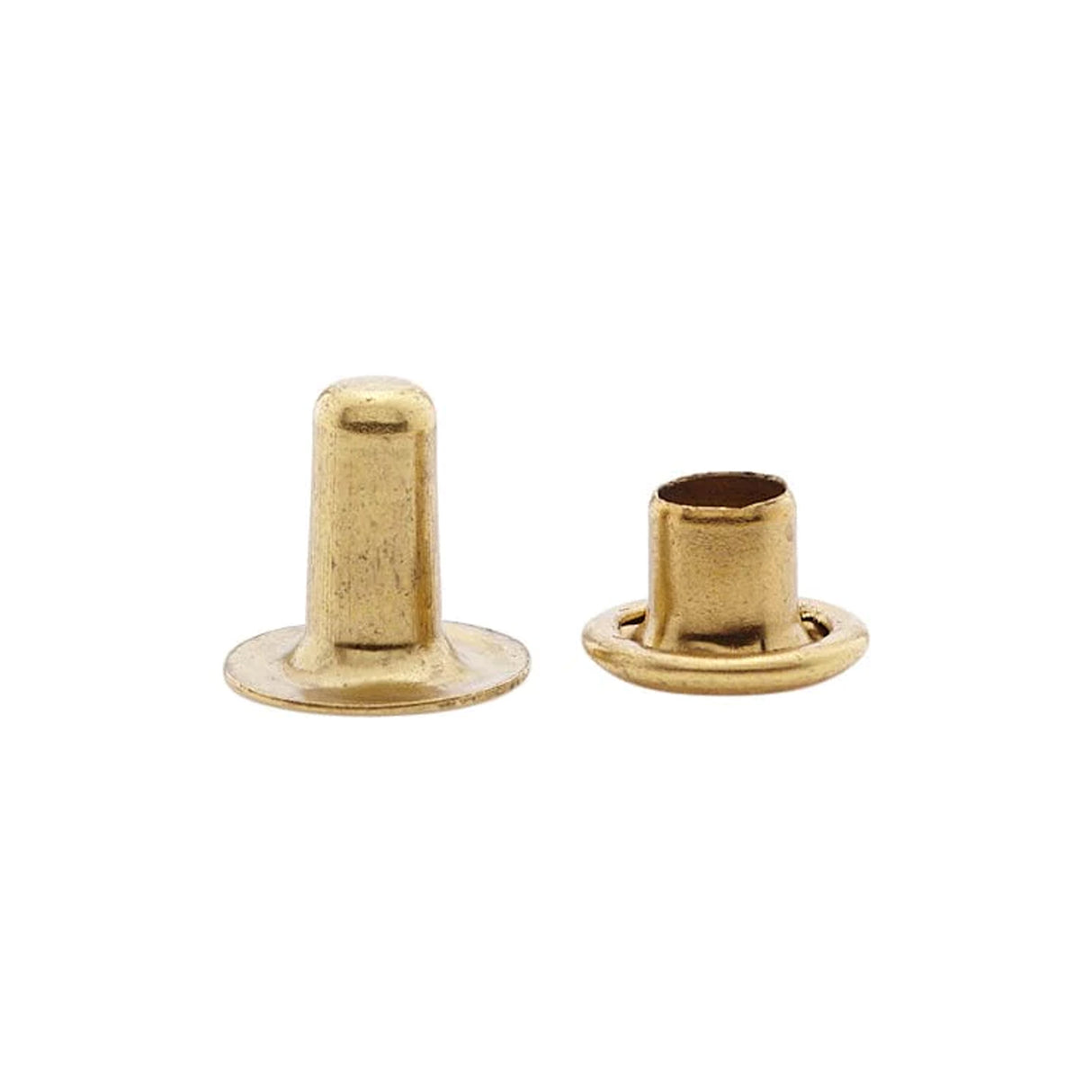 7mm Brass, Single Cap Jiffy Rivets, Solid Brass-100ct