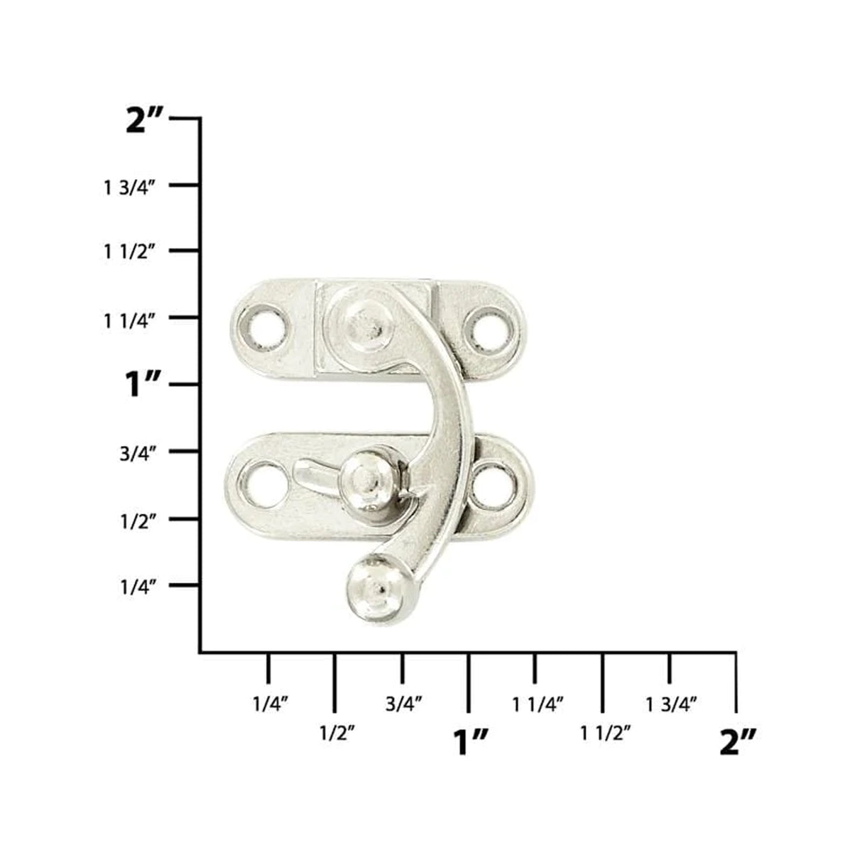 1 1/4" Nickel, Swing Lock Clasp, Zinc Alloy