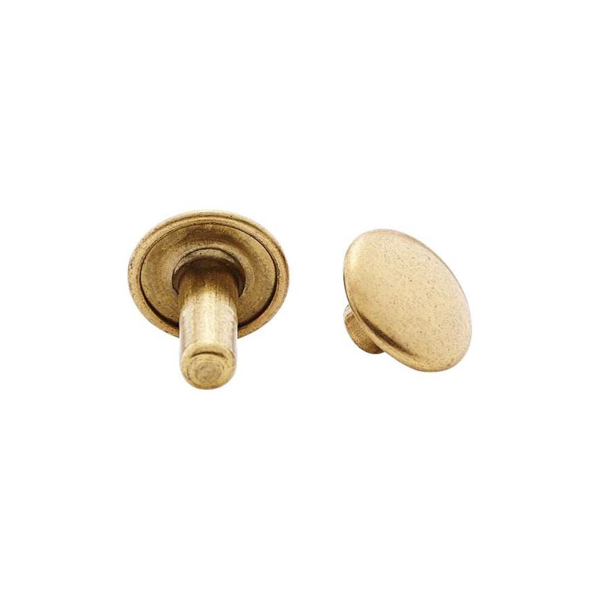 9mm Brass, Double Cap Jiffy Rivet, Solid Brass-100ct
