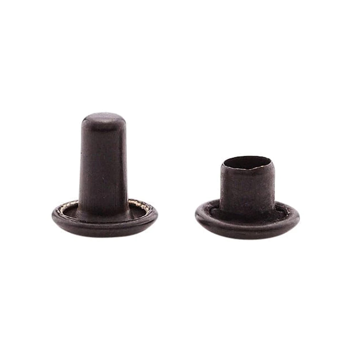 7mm Black, Double Cap Jiffy Rivets, Solid Brass-100ct