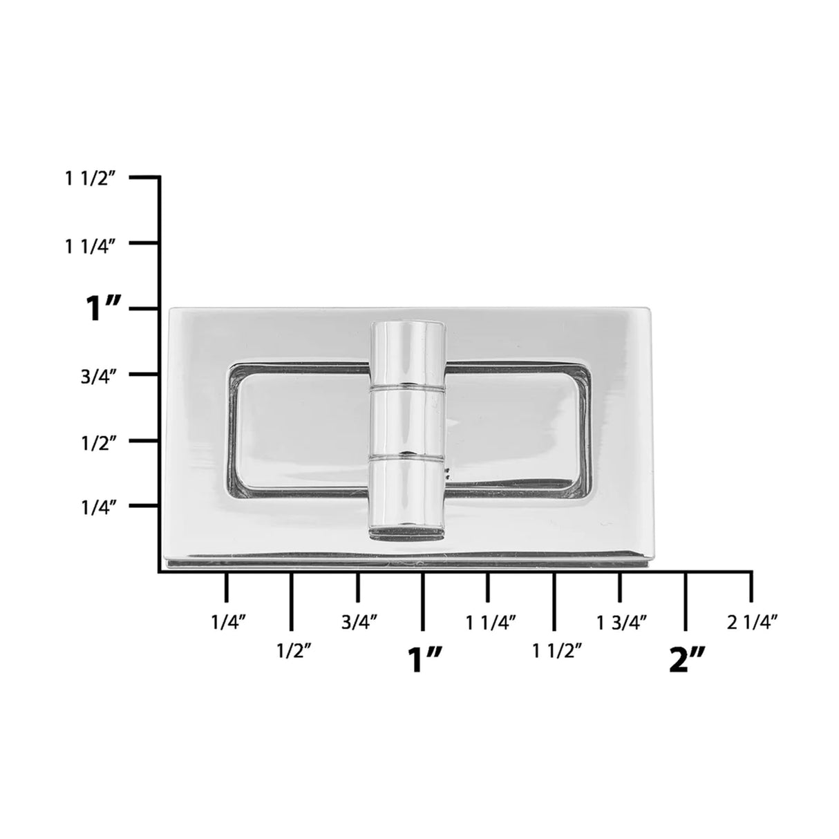1 7/8" Shiny Nickel, Turn Lock, Zinc Alloy
