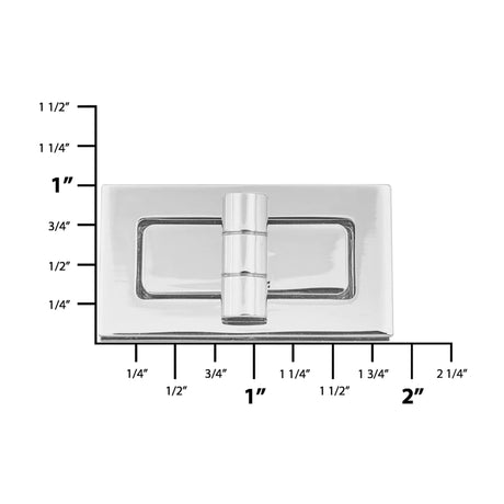 1 7/8" Shiny Nickel, Turn Lock, Zinc Alloy