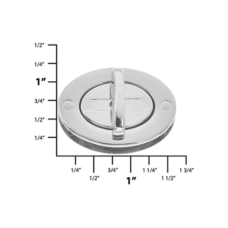 1 3/4" Shiny Nickel, Turn Lock, Zinc Alloy
