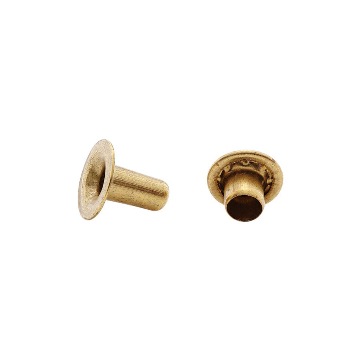 7mm Brass, Single Cap Jiffy Rivets, Solid Brass-100ct