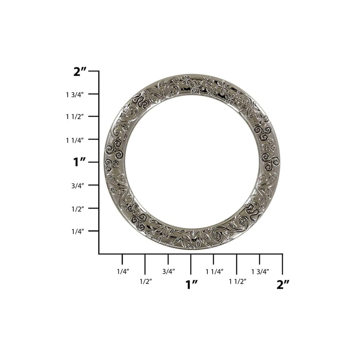1 1/2" Gunmetal, Cast Flat Round Ring, Zinc Alloy