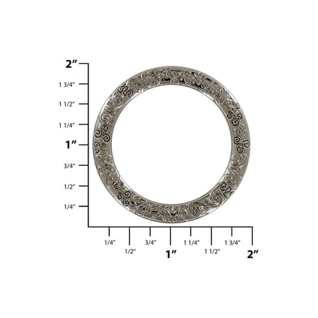 1 1/2" Gunmetal, Cast Flat Round Ring, Zinc Alloy, #P-2761-GUNM