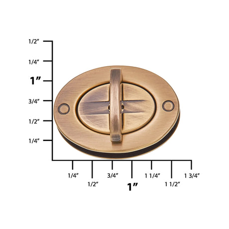 1 3/4" Antique Brass, Turn Lock, Zinc Alloy