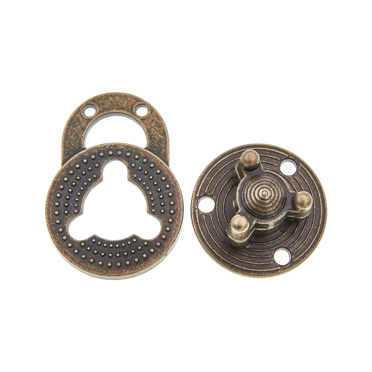 1 3/8" Antique Brass, Turn Lock, Zinc Alloy