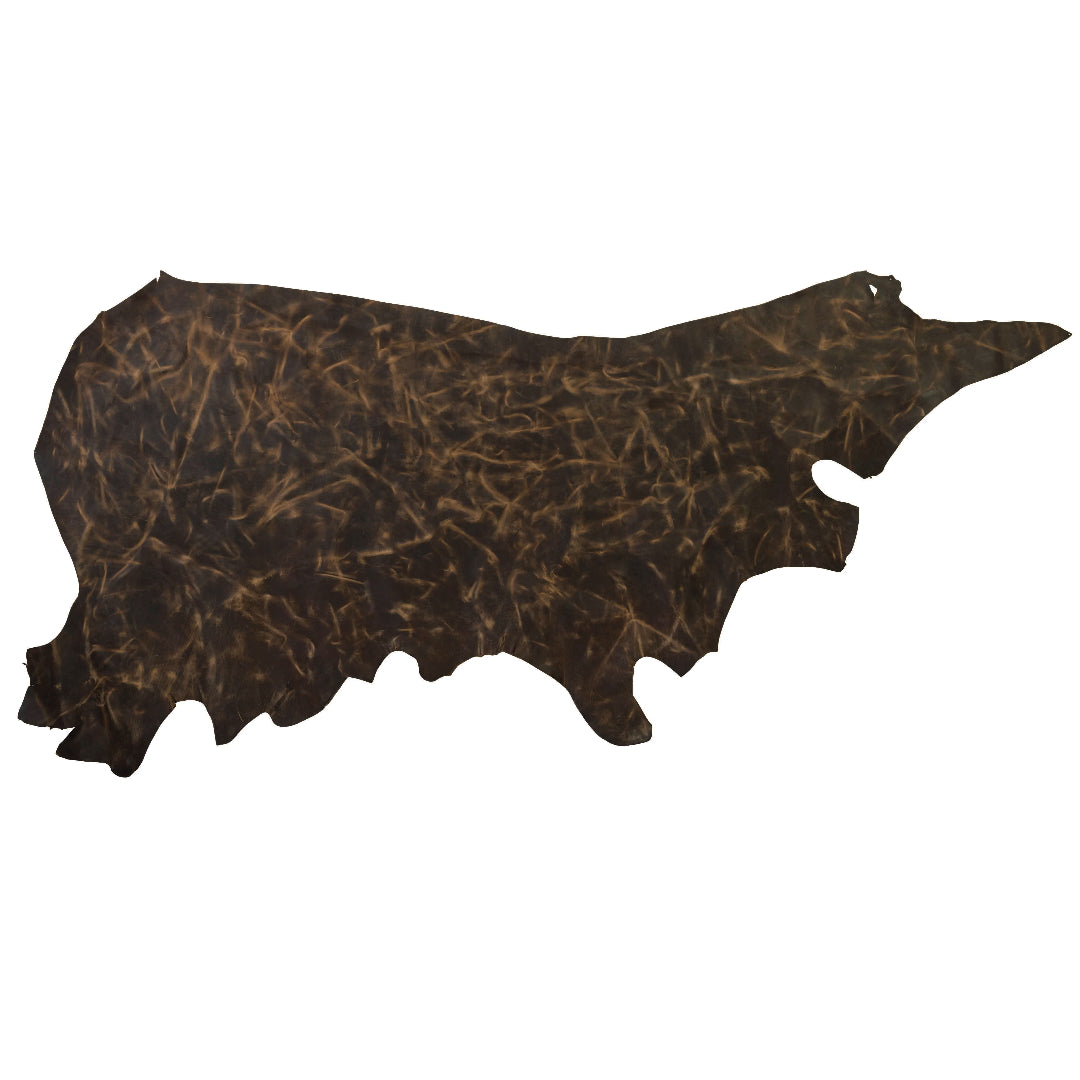 Chrome Tanned Pull-Up Leather, 5-6 oz., Brown
