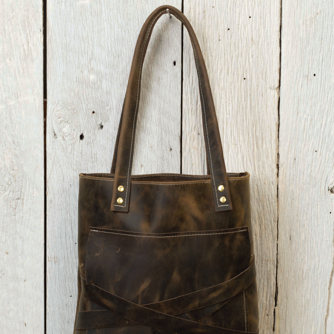 Chrome Tanned Pull-Up Leather, 5-6 oz., Brown