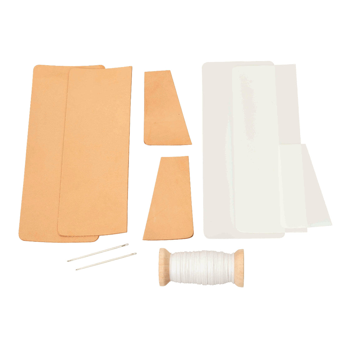 Wallet and Cardholder Leathercrafting Kit, Natural