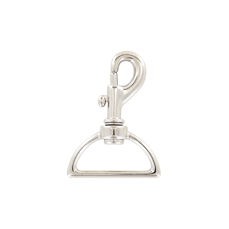 1 1/2" Nickel, Bolt Swivel Snap Hook, Zinc Alloy