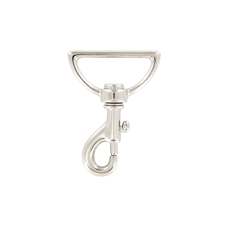 1 1/2" Nickel, Bolt Swivel Snap Hook, Zinc Alloy
