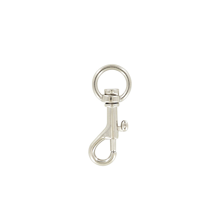 1/2" Nickel, Bolt Swivel Snap Hook, Zinc Alloy