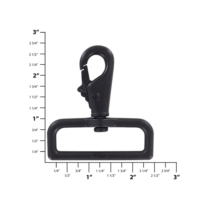 2" Matte Black, Lever Swivel Snap Hook, Zinc Alloy-PK4