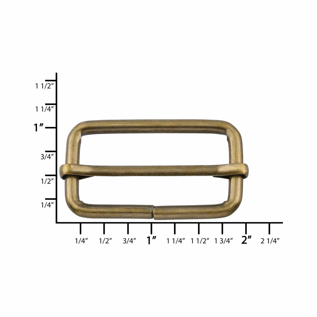 Ohio Travel Bag 1 1/2" Antique Brass, Split Strap Slide, Steel, #C-1662-ANTB C-1662-ANTB