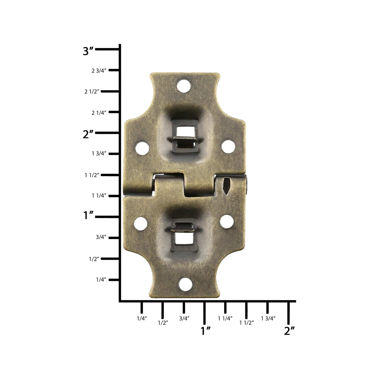 Ohio Travel Bag 1 1/2" Antique Brass, Stop Hinge Plate, Steel, #D-61-ANTB D-61-ANTB