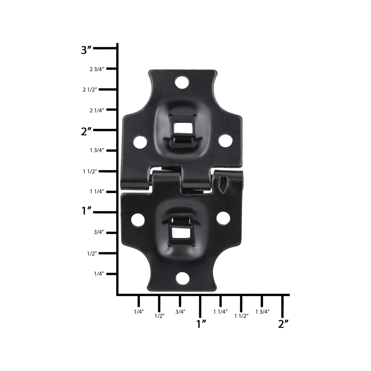 Ohio Travel Bag 1 1/2" Black, Stop Hinge Plate, Steel, #D-61-BLK D-61-BLK