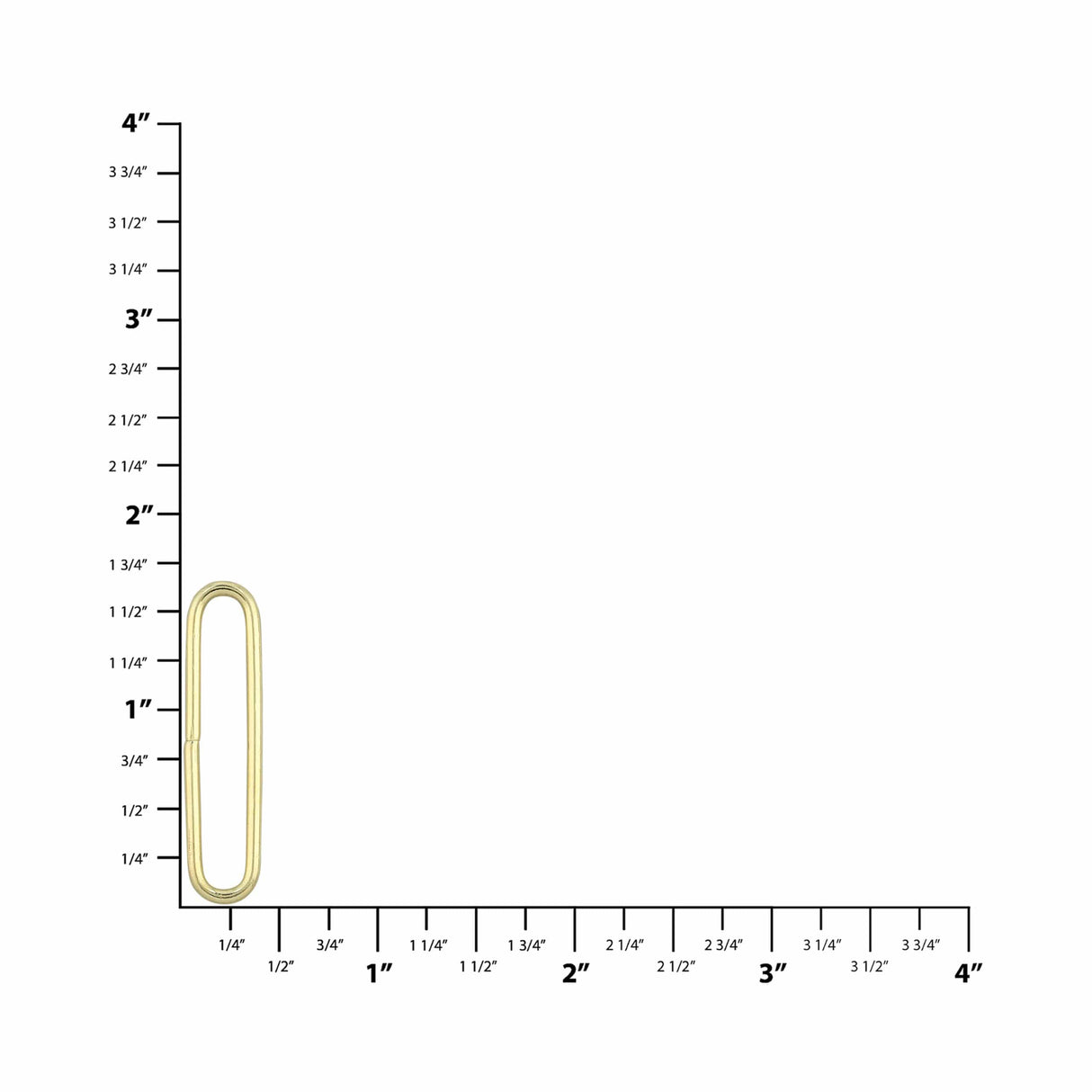 Ohio Travel Bag 1-1/2" Brass, Split Oval Ring, Solid Brass, #P-3246-1-1-2 P-3246-1-1-2