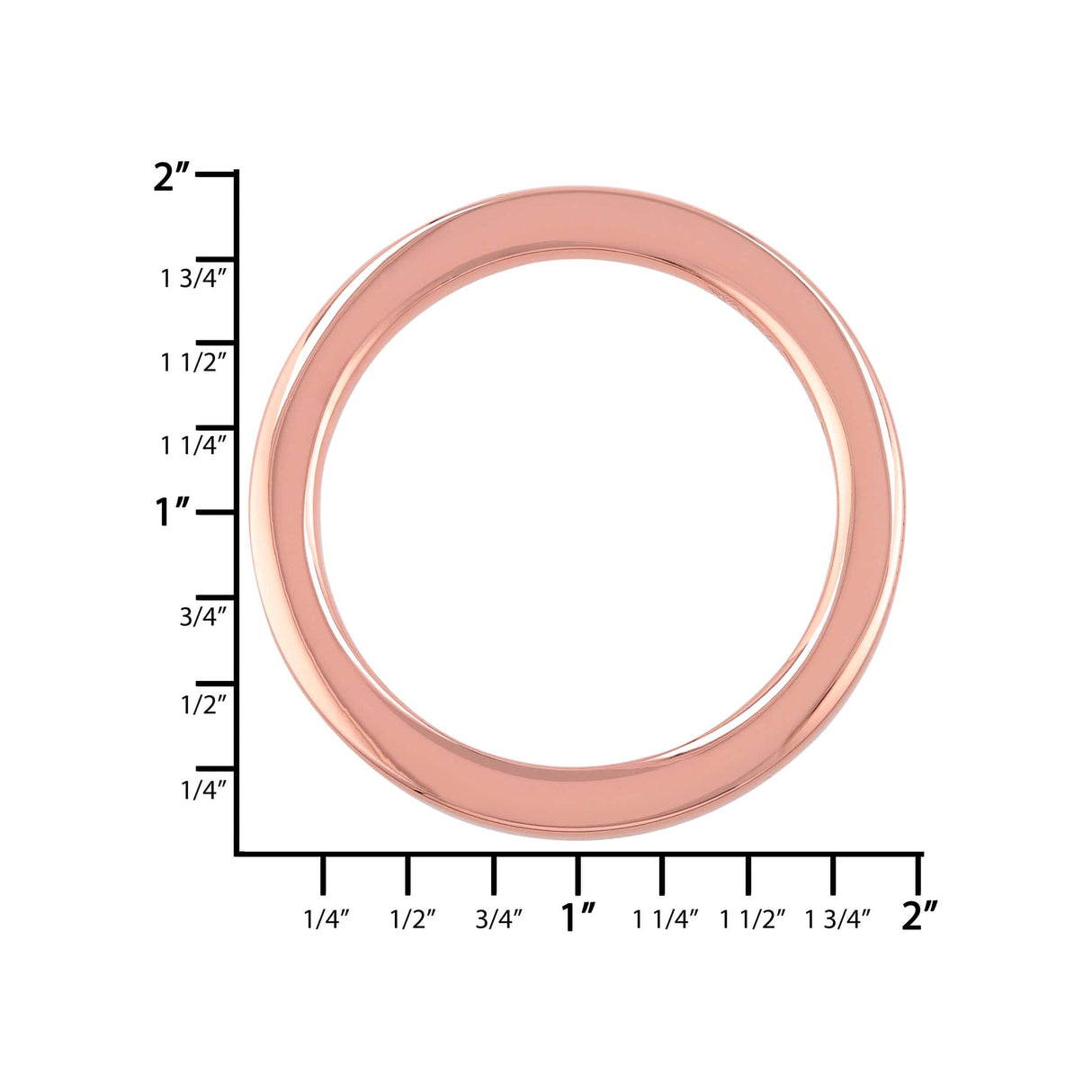 Ohio Travel Bag 1 1/2" Shiny Copper, Cast Flat Round Ring, Zinc Alloy, #P-2551-CPR P-2551-CPR