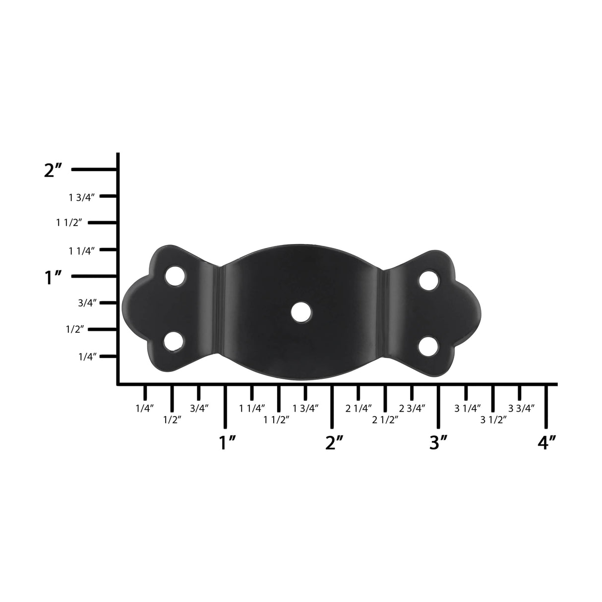 Ohio Travel Bag 1 1/4" Black, Round Edge Trunk Handle Loop No Nail, Steel, #G-18-BLK G-18-BLK