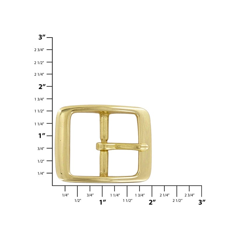 Ohio Travel Bag 1 1/4" Brass, Center Bar Buckle, Solid Brass, #C-1343-SB C-1343-SB