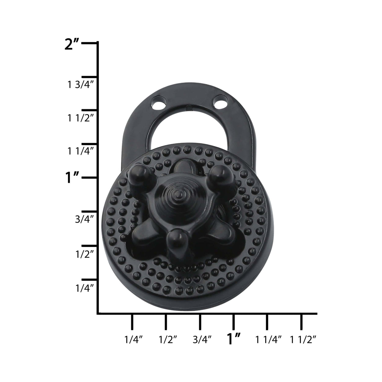 Ohio Travel Bag 1 1/8" Black, Turn Lock, Zinc Alloy, #P-2435-BLK P-2435-BLK