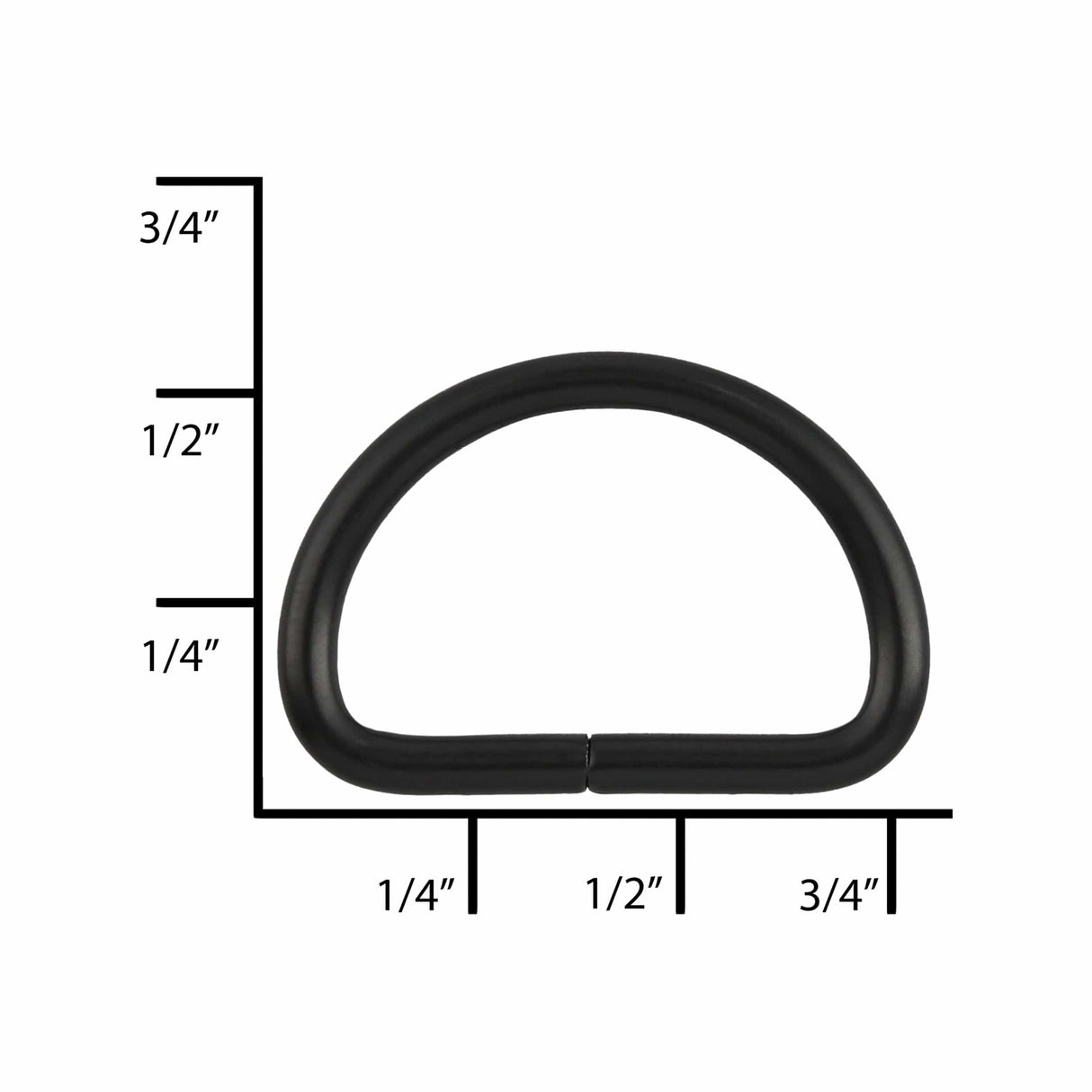 Ohio Travel Bag 1/2" Black, Split D Ring Light, Steel, #D-101-BLK D-101-BLK