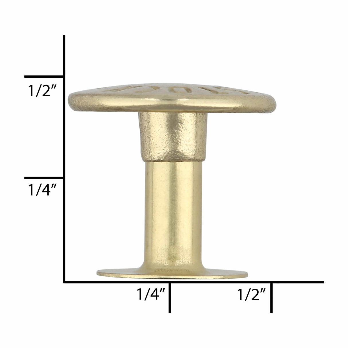 Ohio Travel Bag 1/2" Gold, Birkenstock Rivet with Cap, Zinc Alloy, #C-1499-GOLD C-1499-GOLD