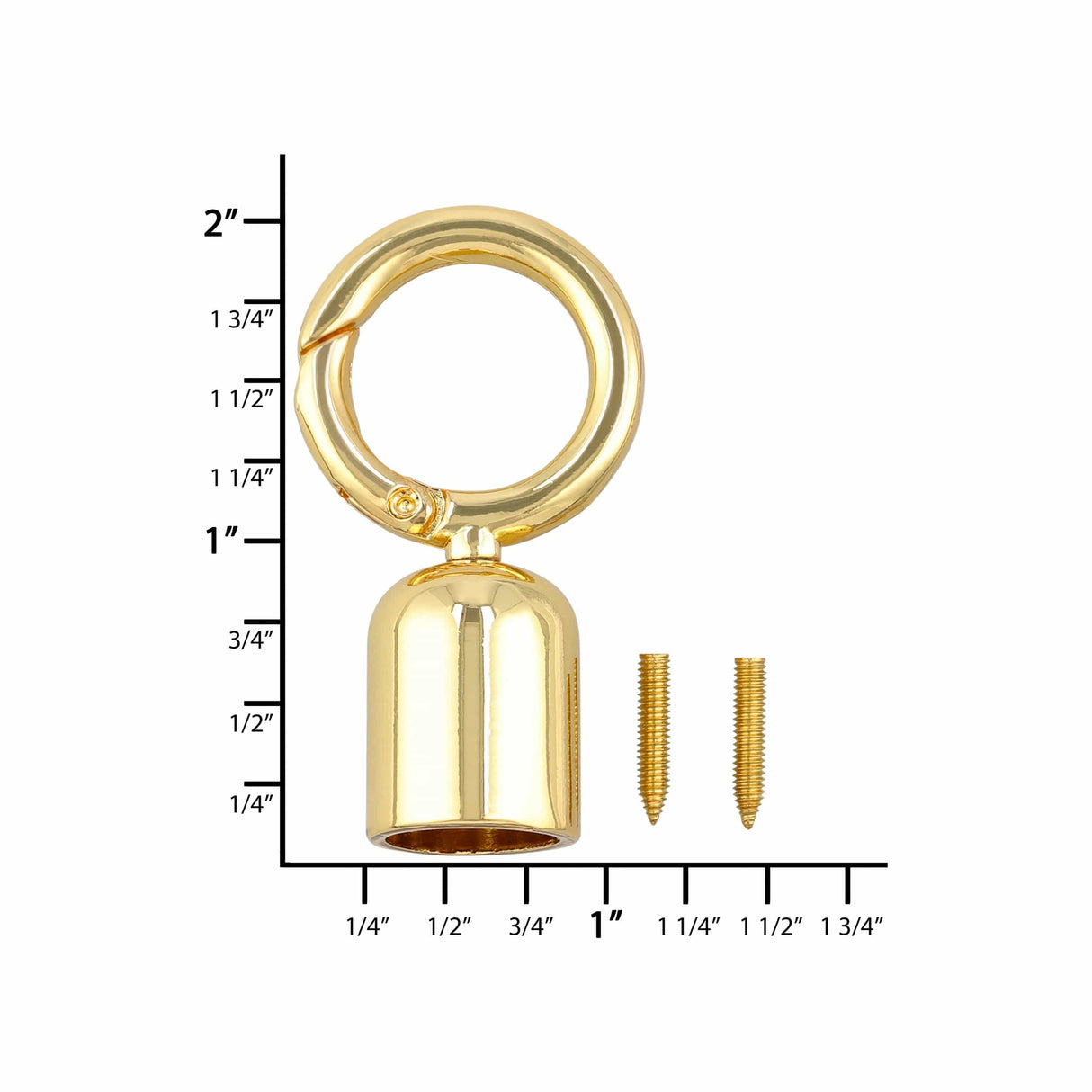 Ohio Travel Bag 1/2" Gold, Tassel Cover with Spring Gate, Zinc Alloy, #P-2969-GOLD P-2969-GOLD