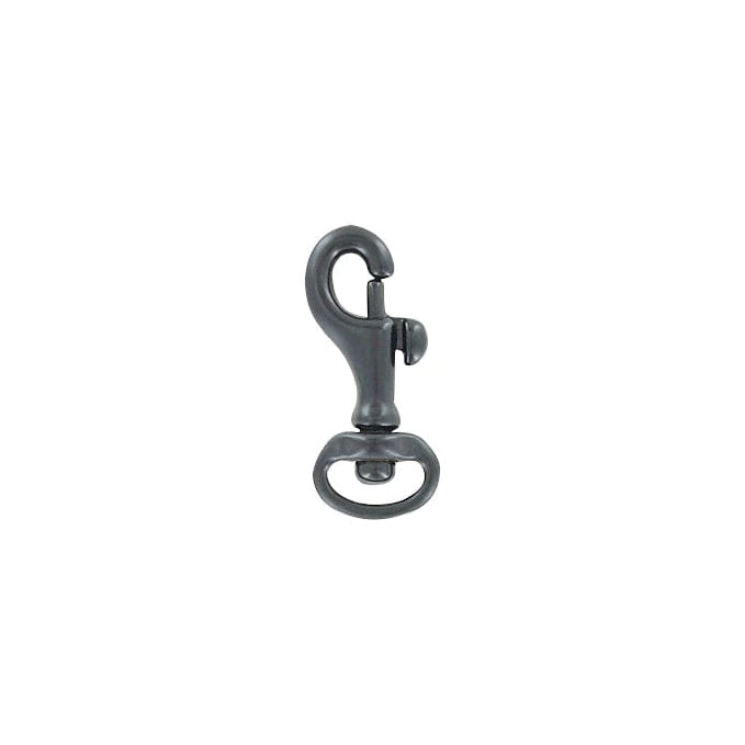 1/2" Matte Black, Bolt Swivel Snap Hook, Solid Brass