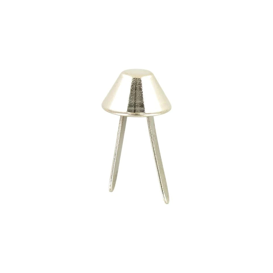 1/2" Nickel, Cone Handbag Bottom Feet, Zinc Alloy-PK10