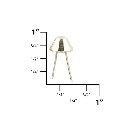 1/2" Nickel, Cone Handbag Bottom Feet, Zinc Alloy-PK10