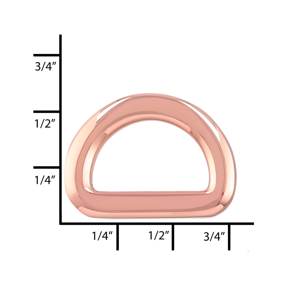 Ohio Travel Bag 1/2" Shiny Copper, Cast D Ring, Zinc Alloy, #P-2564-CPR P-2564-CPR