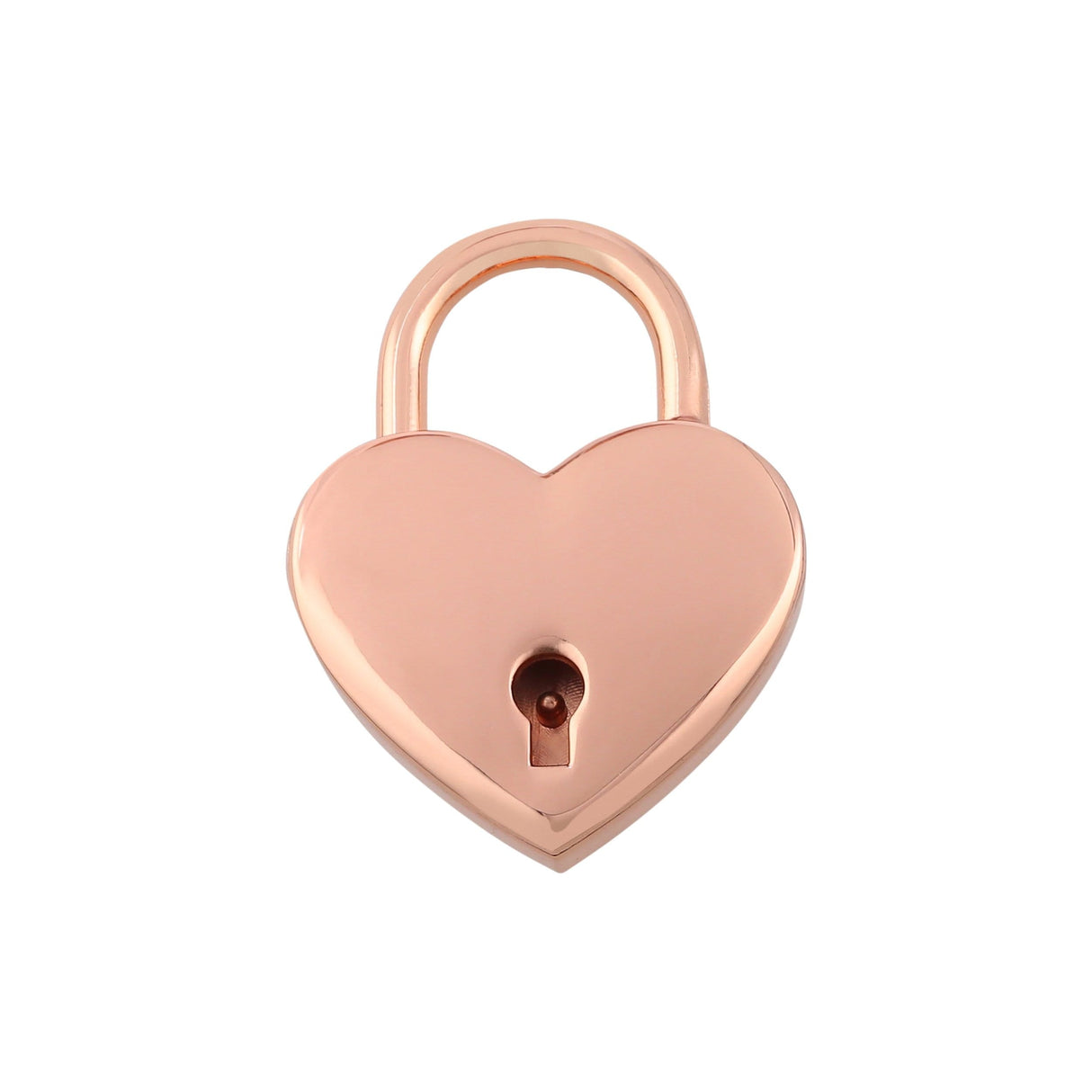 Ohio Travel Bag 1-3/16" Shiny Rose Gold, Heart Padlock With 2 Keys, Zinc Alloy, #L-3380-CPR L-3380-CPR