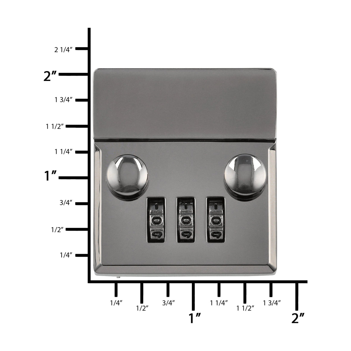 Ohio Travel Bag 1 3/4" Gunmetal, Combination Lock, Zinc Alloy, #L-3617-GUNM L-3617-GUNM