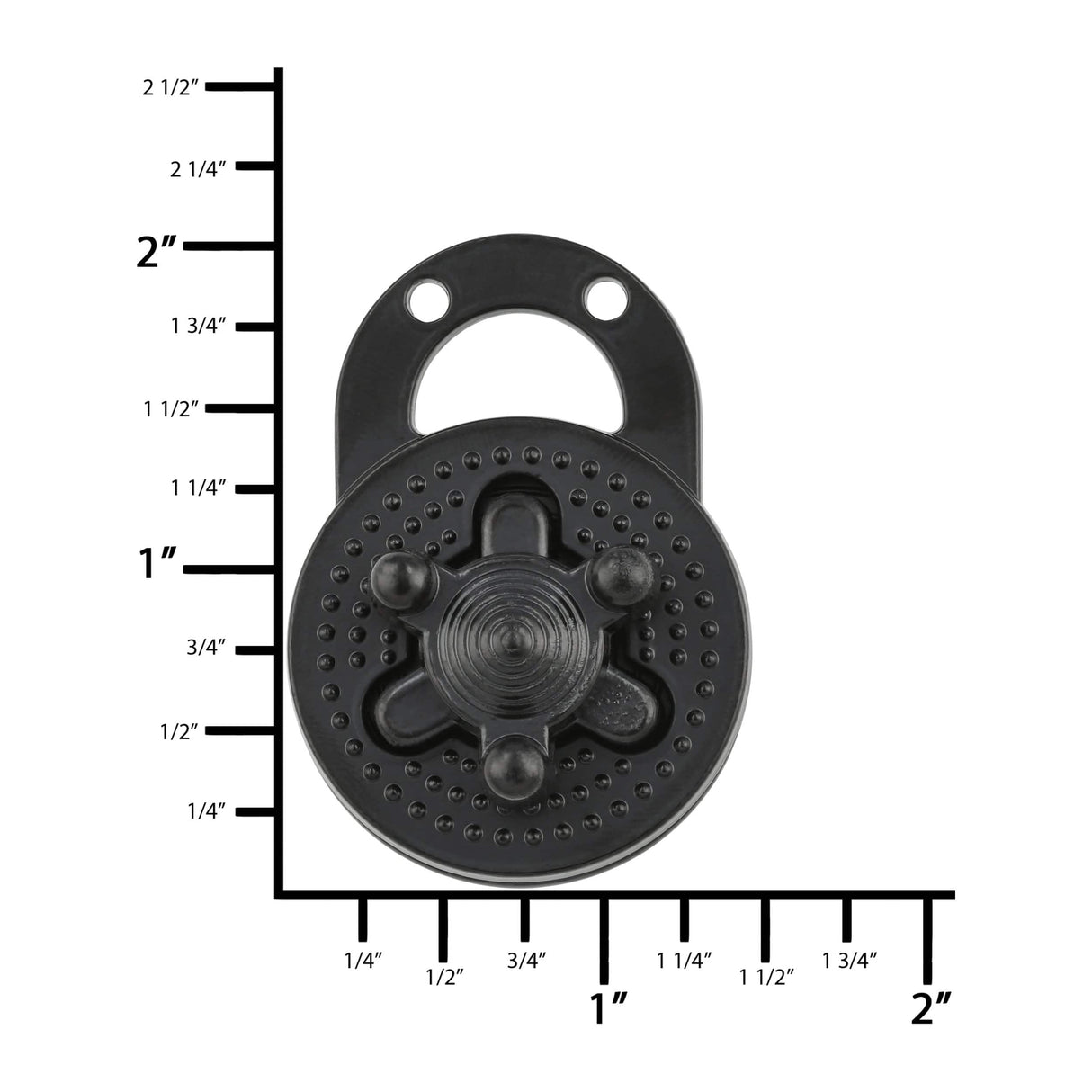 Ohio Travel Bag 1 3/8" Black, Turn Lock , Zinc Alloy, #P-2410-BLK P-2410-BLK