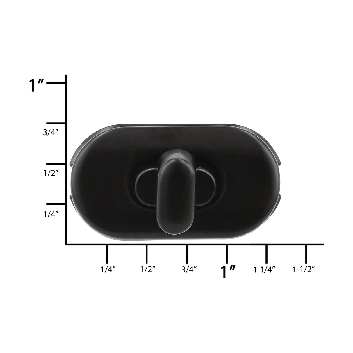 Ohio Travel Bag 1 3/8" Black, Turn Lock, Zinc Alloy, #P-2469-BLK P-2469-BLK